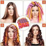 40 Stück – Lockenwickler Curler über Nacht für Damen und Frauen von Zuhause ohne Hitze (Lila/Pink) inkl. Reisetasche! - 8