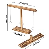 HONGECB Handgefertigtes Hook Ringwurfspiel, Haken ringwurfspiel, Desktop Holz Toss Games, Haken-Ring-Wurfspiel, Hook and Ring Game, Spiele für Familienfeiern, für Erwachsene und Kinder - 2