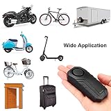 Wsdcam 113 dB Fahrradalarm, kabellos, Vibration, Bewegungsmelder, wasserdicht, Motorrad-Alarm mit Fernbedienung - 6