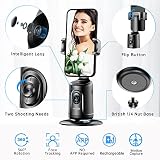 Auto Face Tracking Stativ, 360° Rotation Smart Telefonhalter, Keine App nötig, Gesicht Körper Selfie Stick Gimbal Stabilisator für Videoaufnahme, Live Streaming, Vlog (Schwarz) - 6