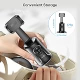 Auto Face Tracking Stativ, 360° Rotation Smart Telefonhalter, Keine App nötig, Gesicht Körper Selfie Stick Gimbal Stabilisator für Videoaufnahme, Live Streaming, Vlog (Schwarz) - 7