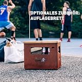höfats – Beer Box Feuerschale – Getränkekiste, Feuerkorb, Grill, Flaschenöffner und Hocker in einem – für Garten und Terrasse – Corten-Stahl – schwarz, entwickelt eine langlebige Rost-Patina - 7