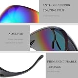 FEISEDY Vollgesichtsschutz Sonnenbrille Futuristisch Visier Verspiegelt Schnelle Brille Ganzes Gesicht Schild mit UV400 Schutz für Damen Herren Cyber Alien Space Kostüm B2781 - 3