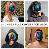 FEISEDY Vollgesichtsschutz Sonnenbrille Futuristisch Visier Verspiegelt Schnelle Brille Ganzes Gesicht Schild mit UV400 Schutz für Damen Herren Cyber Alien Space Kostüm B2781 - 5
