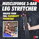 MuscleForge® Bein-Spreizer zur Dehnung der Adduktoren bis über 180°, Spagat-Trainer für Beine im Ballett, Kampfsport und Fitness, aus Edelstahl mit gepolsterten Griffen - 2