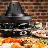 Klarstein Taste Volcano – Raclette, Tischgrill, Elektrogrill, Tartarenhut, 1500 Watt, stufenlos regelbar, Grillen, Überbacken, Grillpfännchen, für 6 Personen, Antihaftbeschichtung, schwarz - 2
