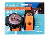 Bub-up Superbikero Rückspiegel und blinker Armband fur Fahrrad und Roller. Zwei leuchtende Armbänder für Fahrräder oder Roller mit eingebautem Rückspiegel. Fahrradspiegel mit Leuchtarmband. - 6