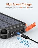 Hiluckey Wireless Solar Powerbank 26800mAh Wasserdichtes Solar Ladegerät USB C Externer Akku mit 4 Outputs, Power Bank für Smartphones, Tablets und mehr - 4