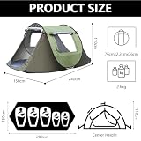 TECKZOON Pop Up Camping Zelt 3–5 Personen, Automatisches Wurfzelt in 3 Sekunden, 2 Mesh-Fenster, 210D Wasserdicht & UV-Schutz, Tragbares Leichtes Kuppelzelt für Outdoor, Familien, Festival & Reisen - 2