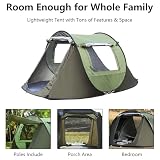 TECKZOON Pop Up Camping Zelt 3–5 Personen, Automatisches Wurfzelt in 3 Sekunden, 2 Mesh-Fenster, 210D Wasserdicht & UV-Schutz, Tragbares Leichtes Kuppelzelt für Outdoor, Familien, Festival & Reisen - 4
