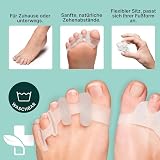 YOGAMEDIC Zehenspreizer - 2 Paar, 4 Stück - Weiche, komfortable, langhaltige & BPA-Freie Silikon Zehentrenner - Hallux Valgus Korrektur - Hammerzehen Korrektur - Zehenschutz - 6