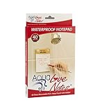 Einzigartiges Papier | Wasserabweisender Notizblock für die Dusche mit Stifthalter | Ungewöhnliches und lustiges | für Männer u. Frauen | 40 anheftbare, wasserdichte Notizzettel | Aqua Love Notes - Waterproof - 2