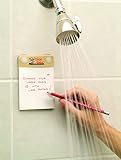 Einzigartiges Papier | Wasserabweisender Notizblock für die Dusche mit Stifthalter | Ungewöhnliches und lustiges | für Männer u. Frauen | 40 anheftbare, wasserdichte Notizzettel | Aqua Love Notes - Waterproof - 3