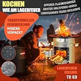 KESSER® Raketenofen mit Grillpfanne aus Gusseisen | inkl. Grillzange & Tragetasche | Dutch Oven 6 integrierte Spikes | BBQ Rakete Holzofen | Camping Outdoor-Campingkocher | Campinggrill Edelstahl - 6