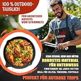 KESSER® Raketenofen mit Grillpfanne aus Gusseisen | inkl. Grillzange & Tragetasche | Dutch Oven 6 integrierte Spikes | BBQ Rakete Holzofen | Camping Outdoor-Campingkocher | Campinggrill Edelstahl - 8