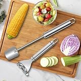 Mais Entkerner Tool - Maiskern Entferner Tool | 2-teilig Edelstahl Entkerner Schäler Für Küche Haushalt | Corns Cob Peeler| Stainless Steel Peelers, Corn Stripper, Corn Peeler, Kitchen Tools - 4