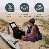 BOXIO – WASH: Mobiles 40×30 Spülbecken, Camping Waschbecken mit Pumpe ohne Strom, Camping Zubehör in Eurobox für den Van Ausbau, Friseur oder outdoor auf Festival & Garten, Spüle als Camping Gadgets - 3