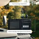 BOXIO – WASH: Mobiles 40×30 Spülbecken, Camping Waschbecken mit Pumpe ohne Strom, Camping Zubehör in Eurobox für den Van Ausbau, Friseur oder outdoor auf Festival & Garten, Spüle als Camping Gadgets - 5