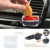 Fowecelt 3 Stück Pommes-Frites-Becherhalter Auto Saucenhalter Auto Pommes Halter Dip- und Saucenhalter-Clip-Set Schwarz - 2