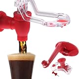Getränkespender, Getränkespender für Kohlensäurehaltige Getränke, Soda, Getränkespender, Flasche, Umgedrehte Trinkbrunnen für Party, Zuhause, Bar, (Rot) - 2
