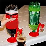 Getränkespender, Getränkespender für Kohlensäurehaltige Getränke, Soda, Getränkespender, Flasche, Umgedrehte Trinkbrunnen für Party, Zuhause, Bar, (Rot) - 3