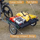 Jagahaha Fahrradanhänger Zelt, Faltbarer, wasserdichter Fahrradwohnwagen mit 16 Zoll Geländerädern, PU2000mm, schneller Aufbau in 2 Minuten, erhöhtes Schlafe, Perfekt E-Bike Camping - 4