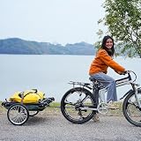 Jagahaha Fahrradanhänger Zelt, Faltbarer, wasserdichter Fahrradwohnwagen mit 16 Zoll Geländerädern, PU2000mm, schneller Aufbau in 2 Minuten, erhöhtes Schlafe, Perfekt E-Bike Camping - 5