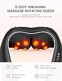 RIKE Shiatsu Nackenmassagegerät mit Wärme – 3D Massagegerät für Nacken, Schultern & Rücken, mit Netz- & Auto-Adapter, tiefenwirksame Knetmassage, Geschenkidee für Männer & Frauen - 3
