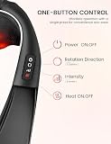 RIKE Shiatsu Nackenmassagegerät mit Wärme – 3D Massagegerät für Nacken, Schultern & Rücken, mit Netz- & Auto-Adapter, tiefenwirksame Knetmassage, Geschenkidee für Männer & Frauen - 4