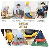 aleawol 2 Pcs Kneeblades Rollende Knieschützer, Knieschoner mit 3 Rollen und Bequemen Gelkissen für die Arbeit Baustelle, 360 Grad drehbar, Flexible Gleitende Knieschoner mit Verstellbaren Trägern - 7