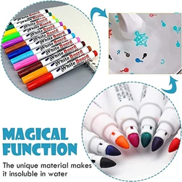 AHSRW Dooddy Magic Painting Pens, Magical Doodle Water Floating Ink Pen for Kids, Magical Water Floating Pen with Spoon (Set 2) - 2