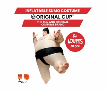 Aufblasbares Kostüm Sumo | Ausgefallenes Auflbaskostüm | Premium Qualität | Größe Erwachsene | Polyester | Angenehm tragbar | Resistent | Mit Aufblassystem | OriginalCup® - 2