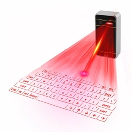 Zeerkeer Mini Virtuelle Laser Tastatur Bluetooth Drahtlose Projektion Mini Tastatur Tragbare für Computer Telefon Pad Laptop (Schwarz) - 1