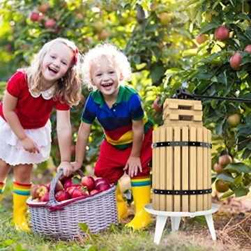 12L Obstpresse Apfelpresse Fruchtpresse der mit Hölzernem Korb für Selbst Gemachten Natürlichen Saft, Traube, Beere, Apfel, Fruchtpresse Weinpresse inklusive Kostenlos Pressnetz - 6