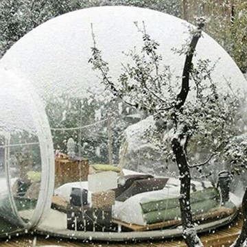 Aufblasbares Blasenzelt Im Freien Einzeltunnel Familie Transparent House Dome Camping Zelt Hinterhof Transparent Stargazing Mit Gebläse Und Luftpumpe - 7