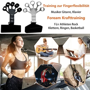 Finger Extensor Exerciser Handtrainer Fingertrainer 2 Stück Verstellbarer Silikon Handtrainer Unterarmtrainer Grippy Finger Trainer für Verbessert Die Funktion Und Bewegung Der Finger - 4