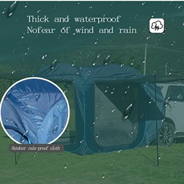 Lesulety heckzelt Auto SUV pop up Tent in Vorzelt Heckzelt breakwind for Camping Outdoor-Zelt grosses Outdoor-Zelt Schlafkapazität Für Bis zu 6 Personen,Blau,200cm*200cm - 3