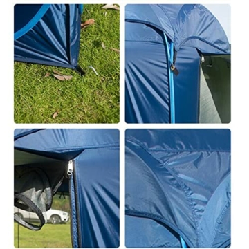 Lesulety heckzelt Auto SUV pop up Tent in Vorzelt Heckzelt breakwind for Camping Outdoor-Zelt grosses Outdoor-Zelt Schlafkapazität Für Bis zu 6 Personen,Blau,200cm*200cm - 4