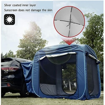Lesulety heckzelt Auto SUV pop up Tent in Vorzelt Heckzelt breakwind for Camping Outdoor-Zelt grosses Outdoor-Zelt Schlafkapazität Für Bis zu 6 Personen,Blau,200cm*200cm - 6